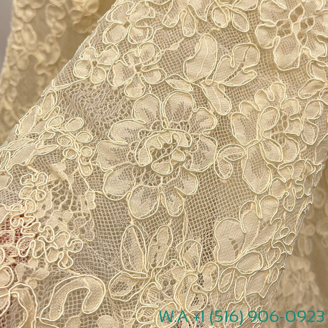 Zimmermann Beige Lace Patchwork Ruched Midi Skirt