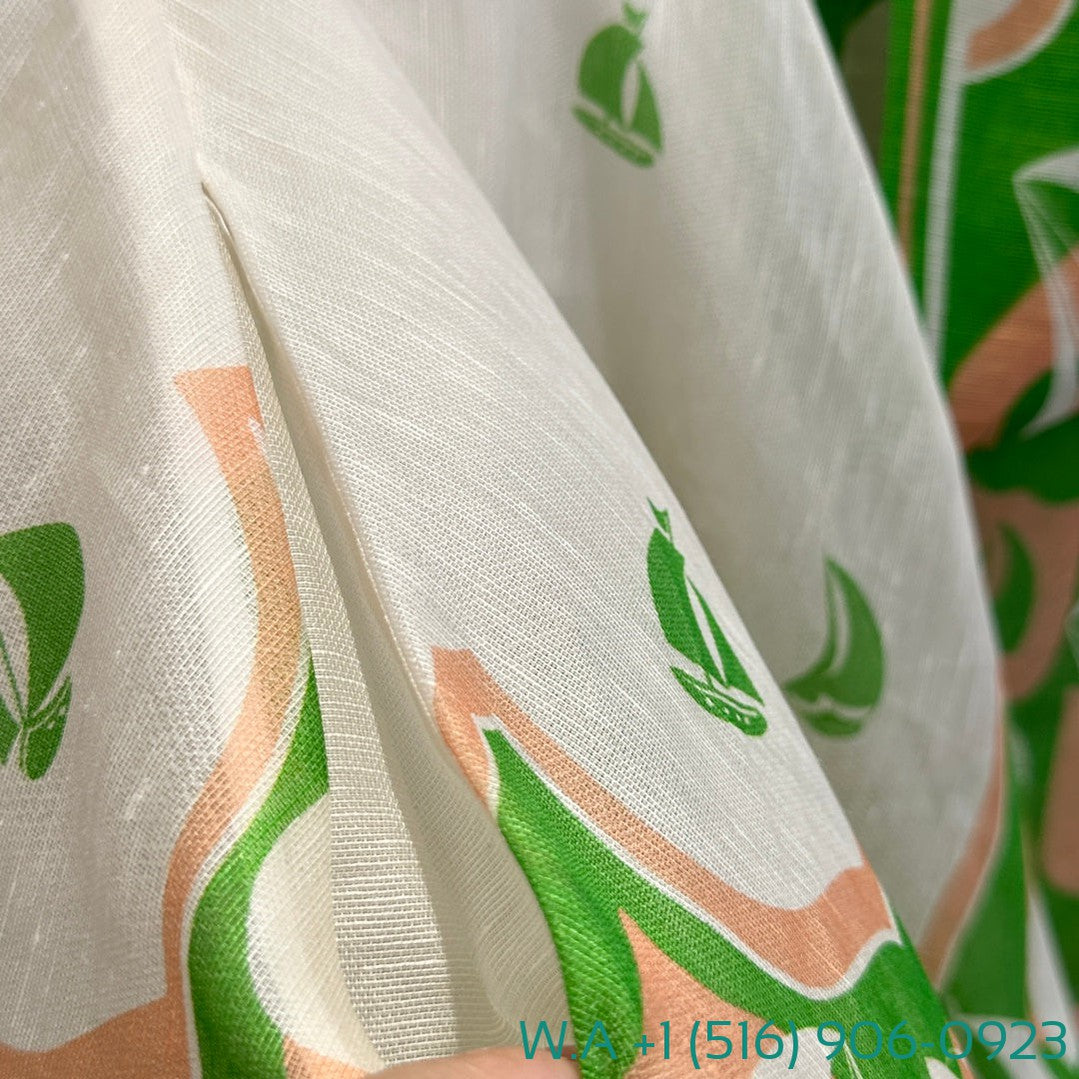 Zimmermann Green Pink Stripes Print Strapless Mini Tube Dress