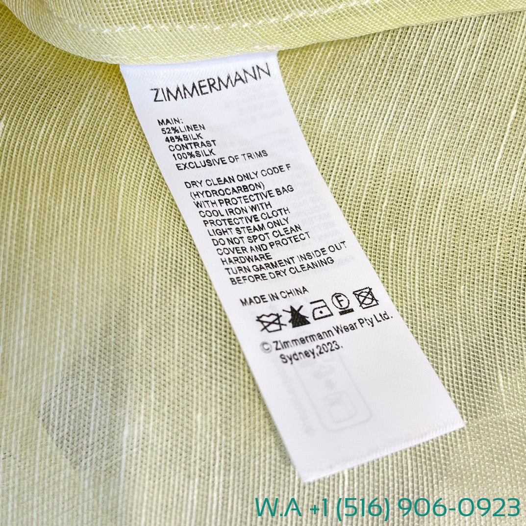 Zimmermann Yellow Short Sleeve Diamonds Shirt