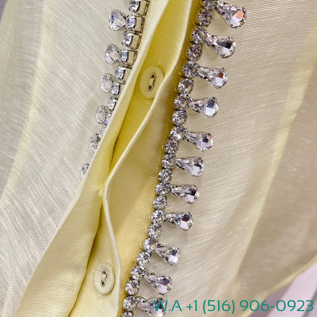 Zimmermann Yellow Short Sleeve Diamonds Shirt