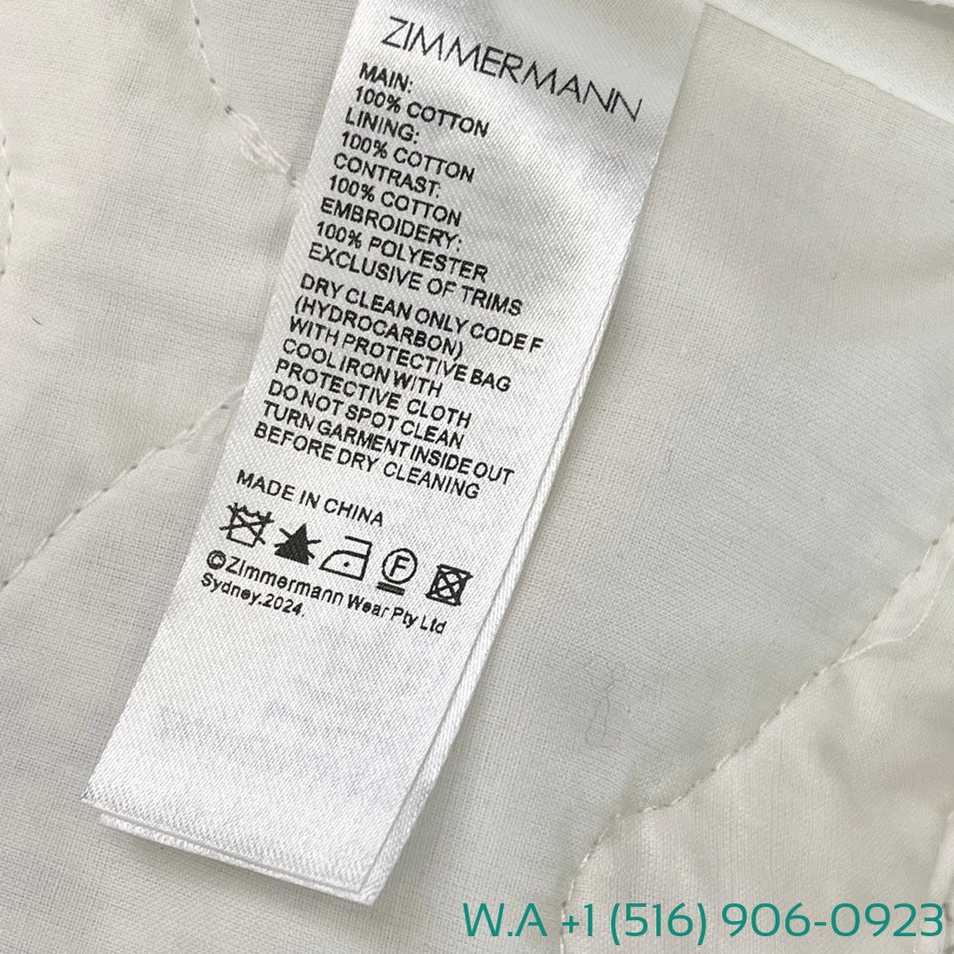 Zimmermann White Embroidery Floral Hollow-Out Sleeveless Vest Tops
