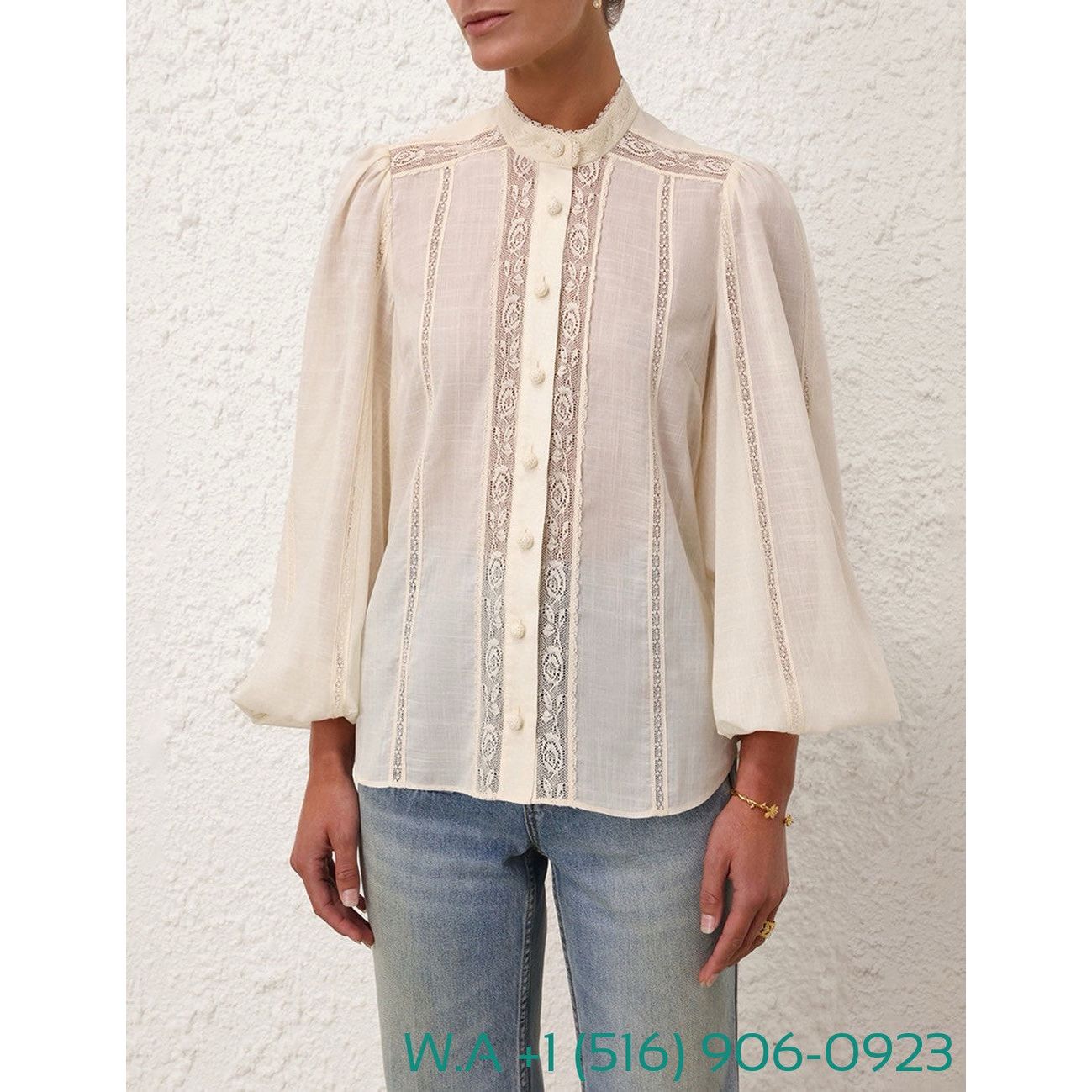 Zimmermann Cream White Long-Sleeve Blouse Tops