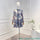 Zimmermann Gold Shining Metallic Fiber Blue Flor Flouncing Cascading Ruffles Long Sleeve Mini Dress