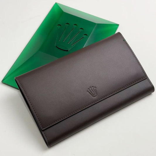 Rolex 3-Watch Holder Saddle Leather Travel Pouch – Brand New