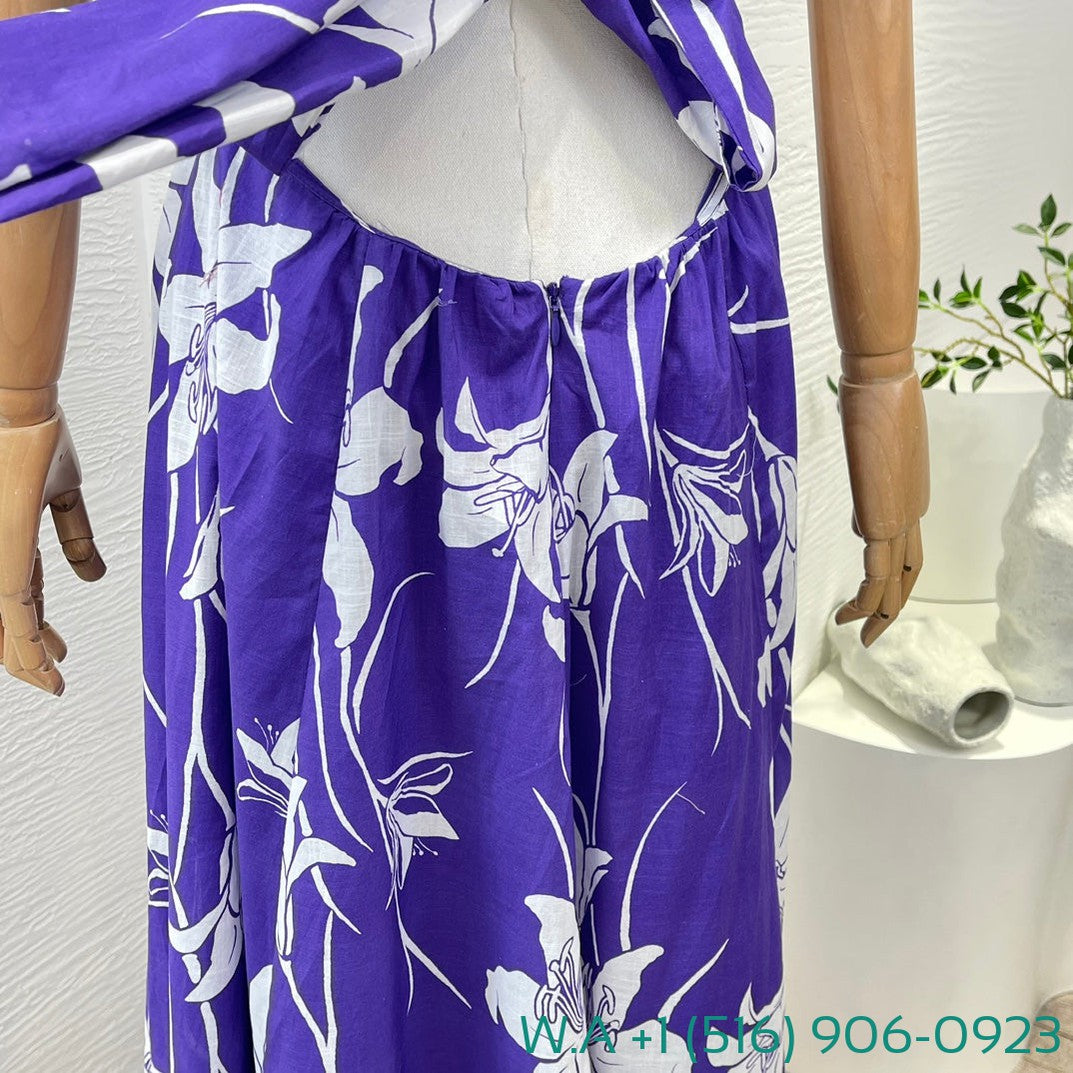 Zimmermann Violet Flouncing Sleeveless Backless Long Maxi Dress