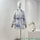 Zimmermann Blue Floral Print Long Sleeve Playsuits