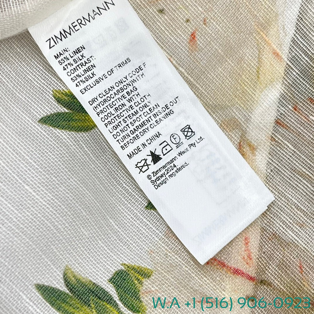 Zimmermann Coral Yellow Rhododendron Floral Print Sleeve Tube Top Asymmetrical Hem Maxi Dress