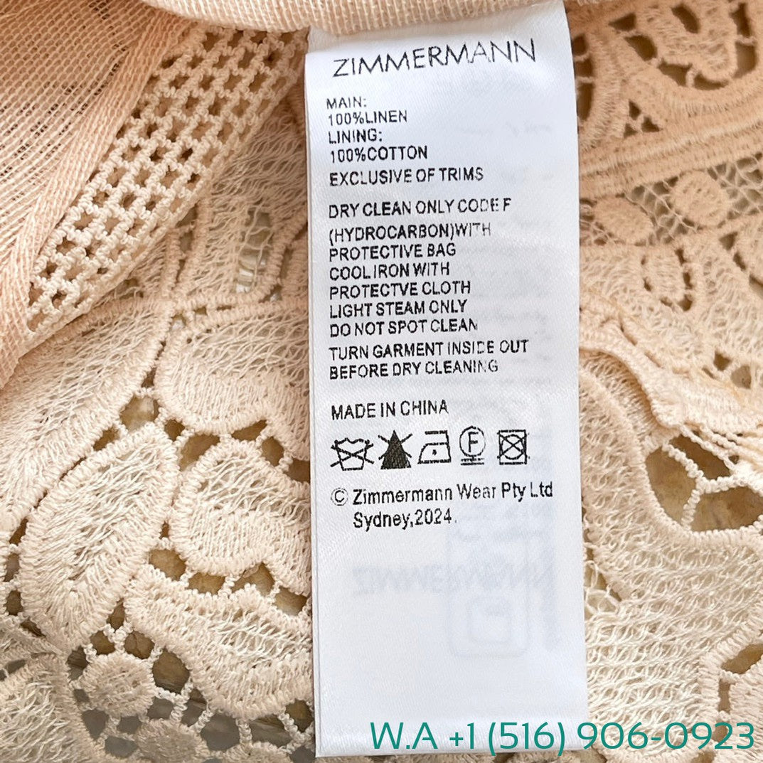 Zimmermann Lotus Pink Lace Hollow-Out Sleeveless Vest Tops