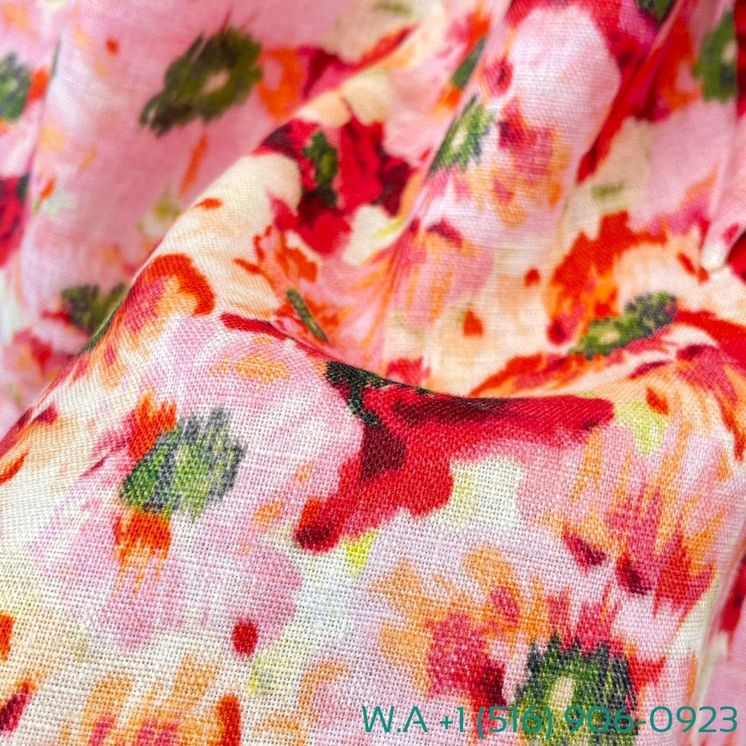 Zimmermann Red Floral Print Half Sleeve Backless Cut Out Waist Square Collar Mini Dress