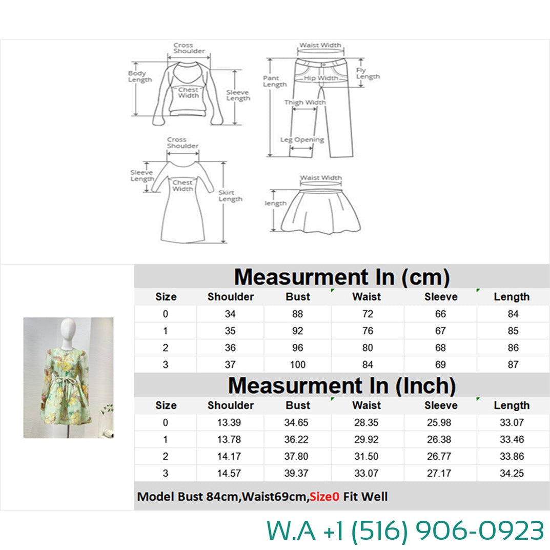 Zimmermann Floral Print Long Sleeve Mini Light Green Dress